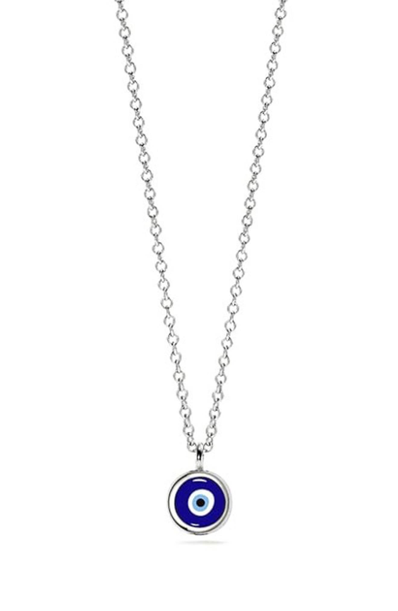 House of Frosted 14K Gold Plated Sterling Silver Evil Eye Pendant Necklace