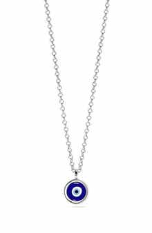 House of Frosted 14K Gold Plated Sterling Silver Evil Eye Pendant Necklace