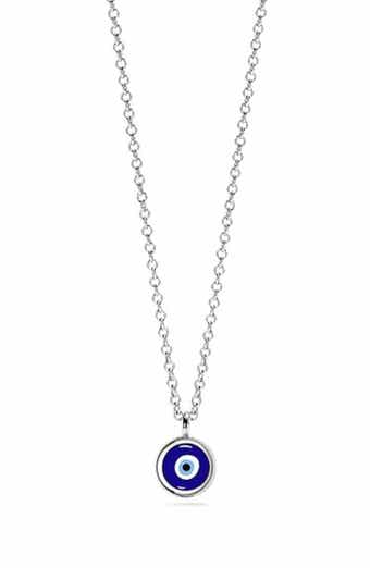 House of Frosted 14K Gold Plated Sterling Silver Evil Eye Pendant Necklace