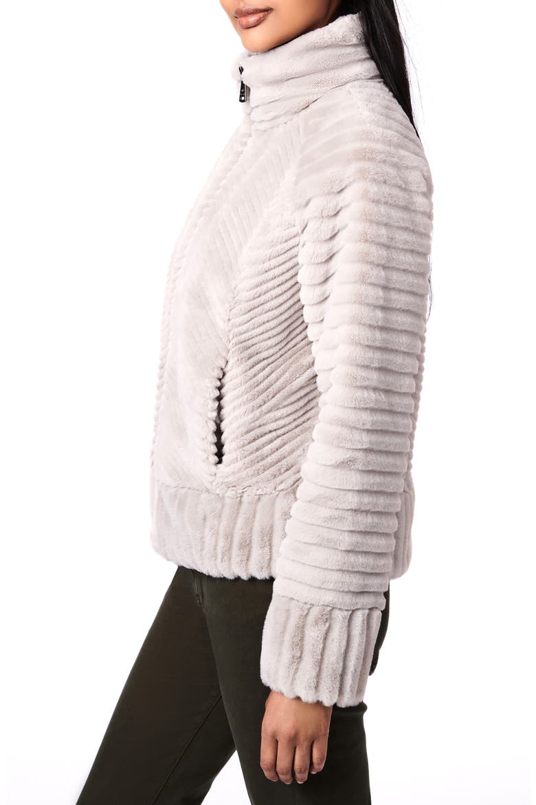 Textured Faux Fur Jacket, Alternate, color, POWDER GREY