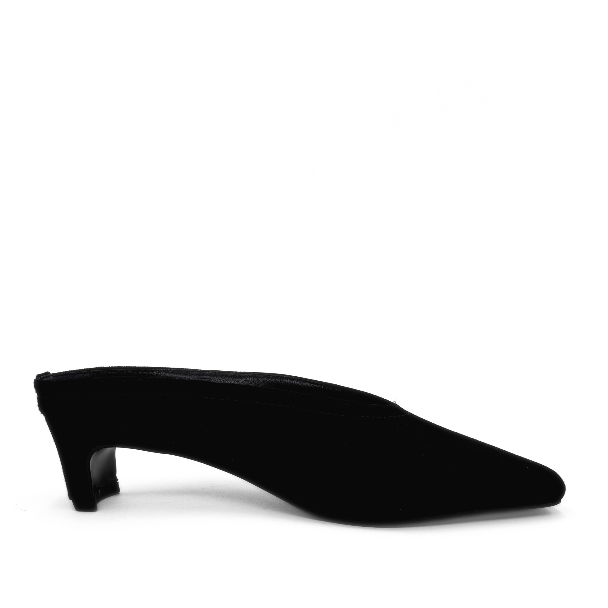 Junie Heeled Suede Mule, Main, color, Black