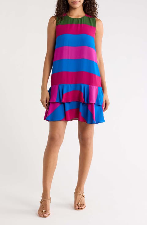 Saige Stripe Sleeveless Shift Dress