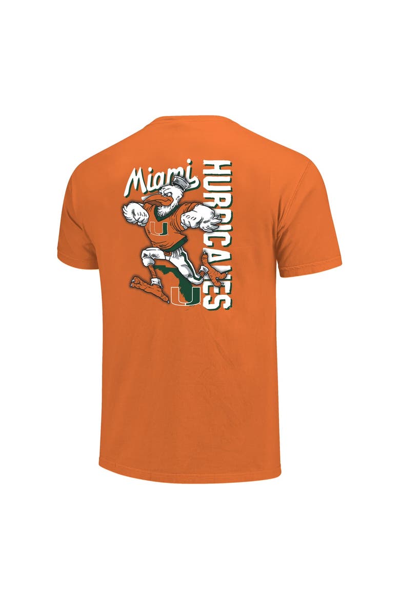 Men's Orange Miami Hurricanes Sketched Mascot Comfort Colors T-Shirt, Alternate, color, Orange