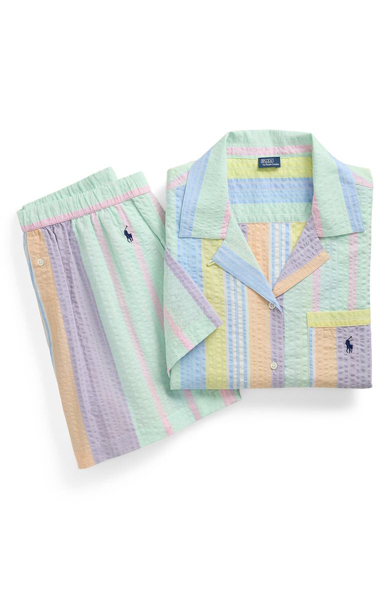 Polo Ralph Lauren Hampton Cotton Seersucker Short Pajamas, Alternate, color, 