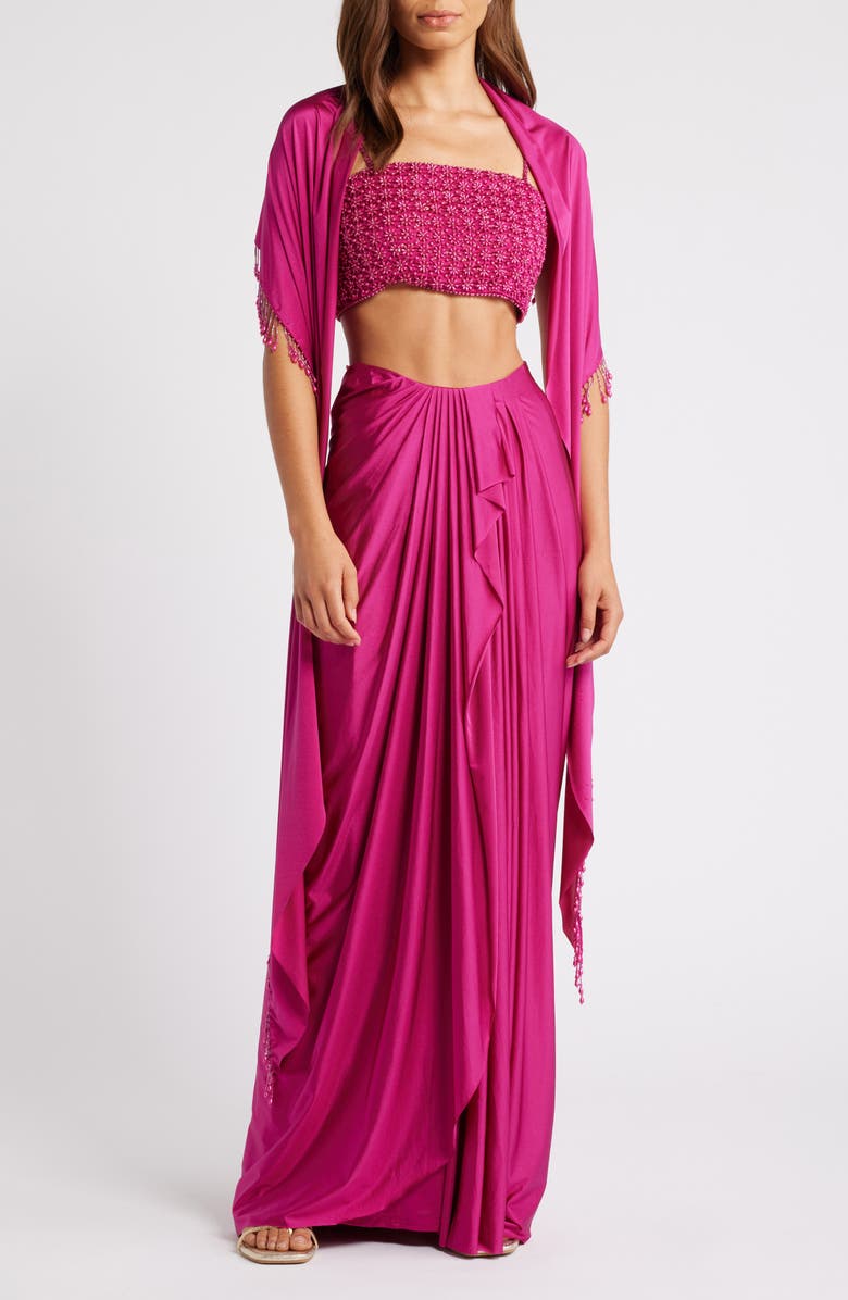 Sani Pearl Beaded Lehenga Choli with Dupatta, Main, color, 