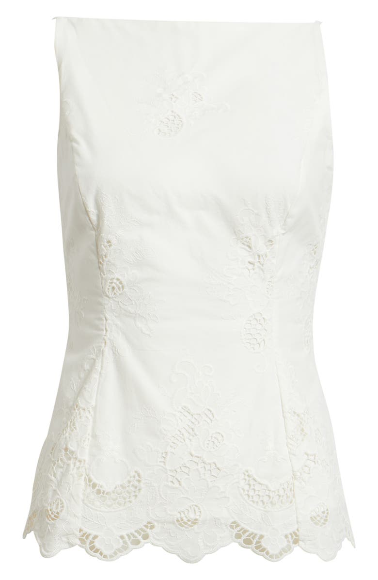 HOUSE OF CB Nolia Broderie Anglaise Cotton Bow Back Top, Alternate, color, White