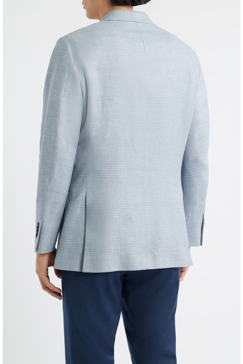 Hartford Classic Fit Light Blue Glen Check Linen & Wool Blend Sport Coat, Alternate, color, LIGHT BLUE