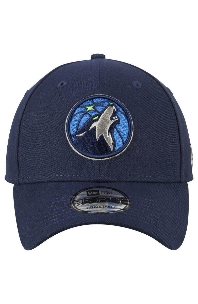 New Era Men's New Era Navy Minnesota Timberwolves Official Team Color The League 9FORTY Adjustable Hat, Alternate, color,