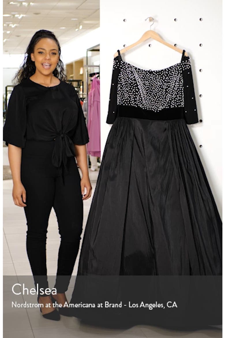 Imitation Pearl Beaded Off the Shoulder Ballgown video