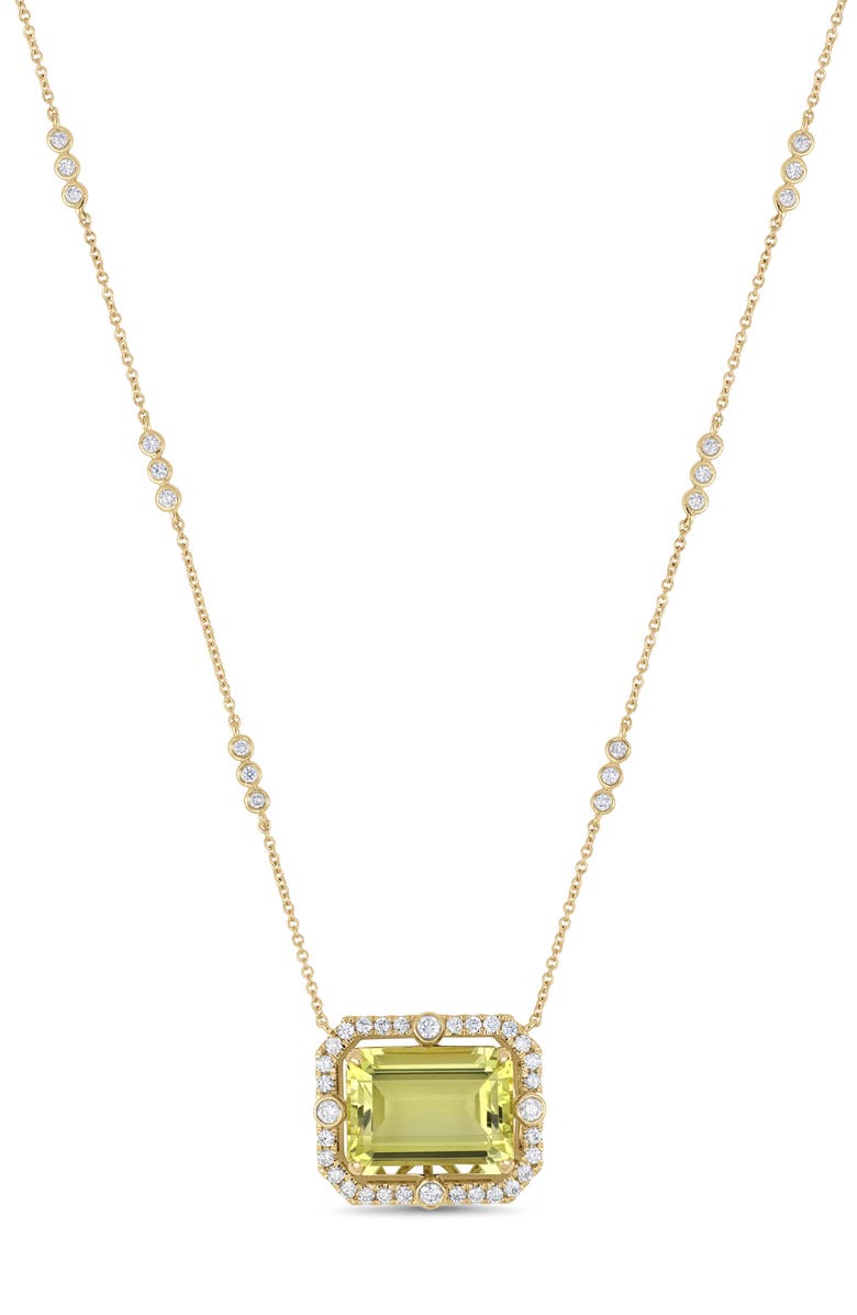 Bony Levy 18K Gold Iris Lemon Quartz & Diamond Pendant Necklace, Main, color, 18K Yellow Gold