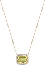 Bony Levy 18K Gold Iris Lemon Quartz & Diamond Pendant Necklace