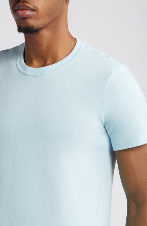 Tom Ford Mens Brand-embroidery Crewneck Woven T-shirt Glass Blue In Arctic Blue