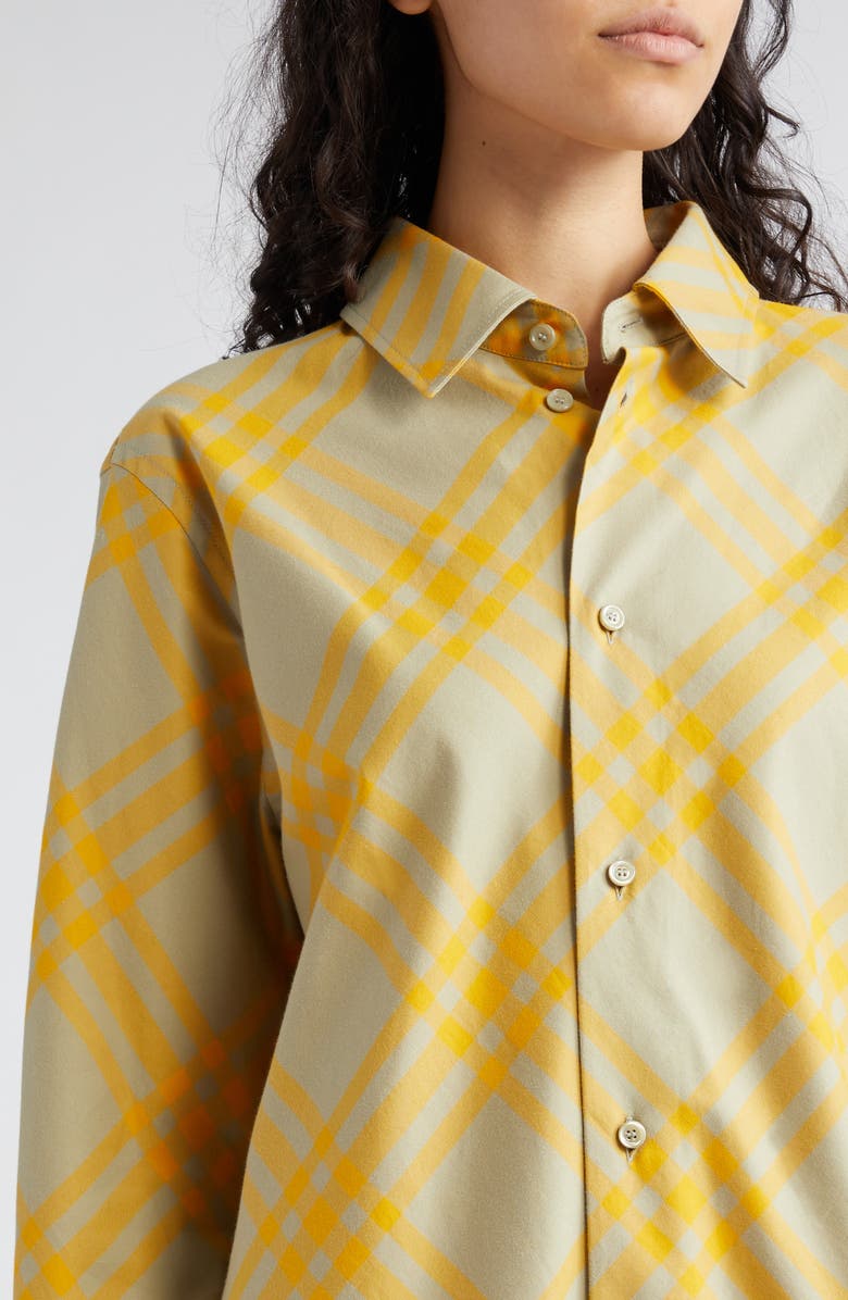 Burberry Relaxed Fit Check Cotton Flannel Button-Up Shirt, Alternate, color, 