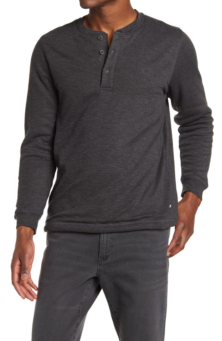 Tailor Vintage Performance Faux Shearling Lined Long Sleeve Waffle Henley, Main, color,