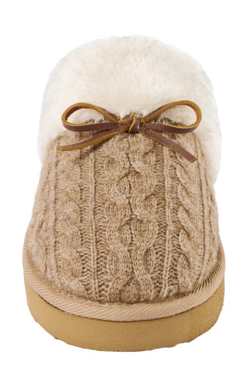 Minnetonka Flurry Faux Fur Trim Scuff Slipper In Brown