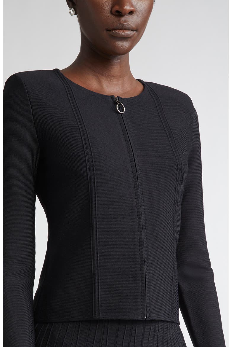 Structured Knit Jacket, Alternate, color, BLACK