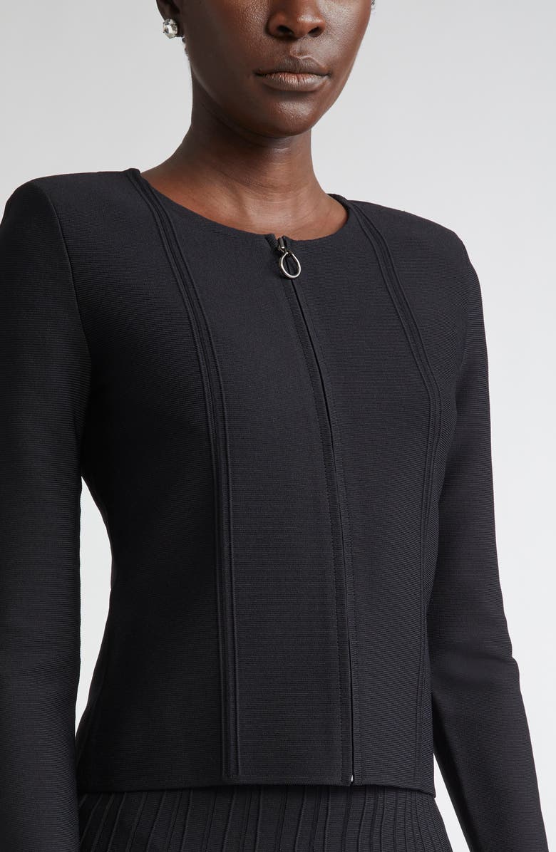 ST. JOHN Structured Knit Jacket, Alternate, color, Black