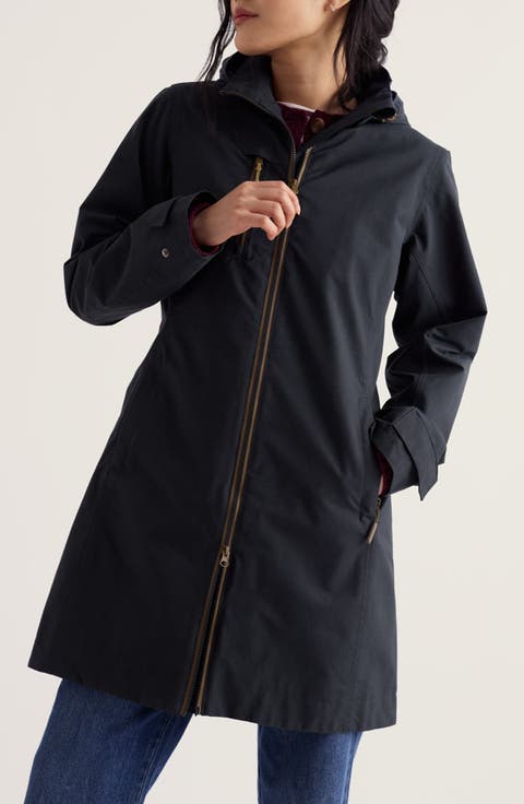 Coverack Waterproof Organic Cotton Raincoat with Removable Hood