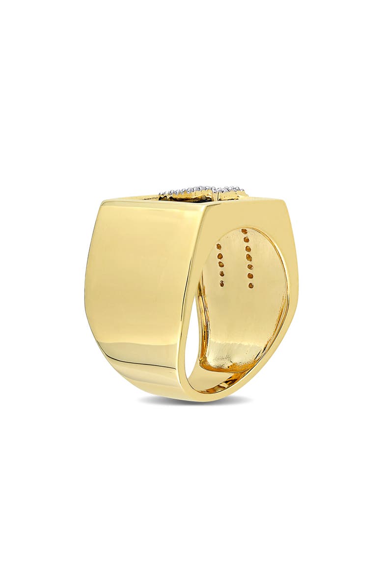 DELMAR Men's Square Black Onyx & Diamond Ring - 0.13ct., Alternate, color, Black