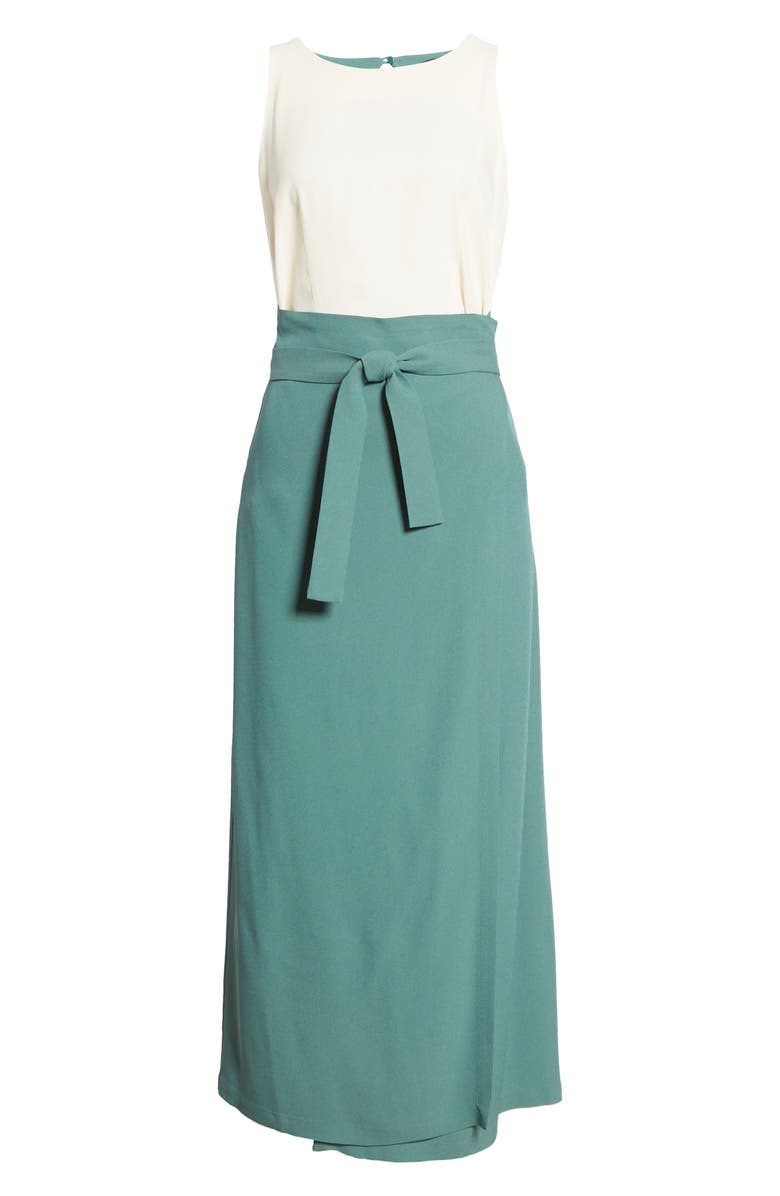 SEVENTY VENEZIA Cady Sleeveless Tie Waist Satin Dress, Alternate, color,