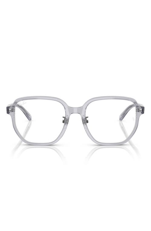 Ray-Ban 54mm Irregular Optical Glasses in Transparent Grey 