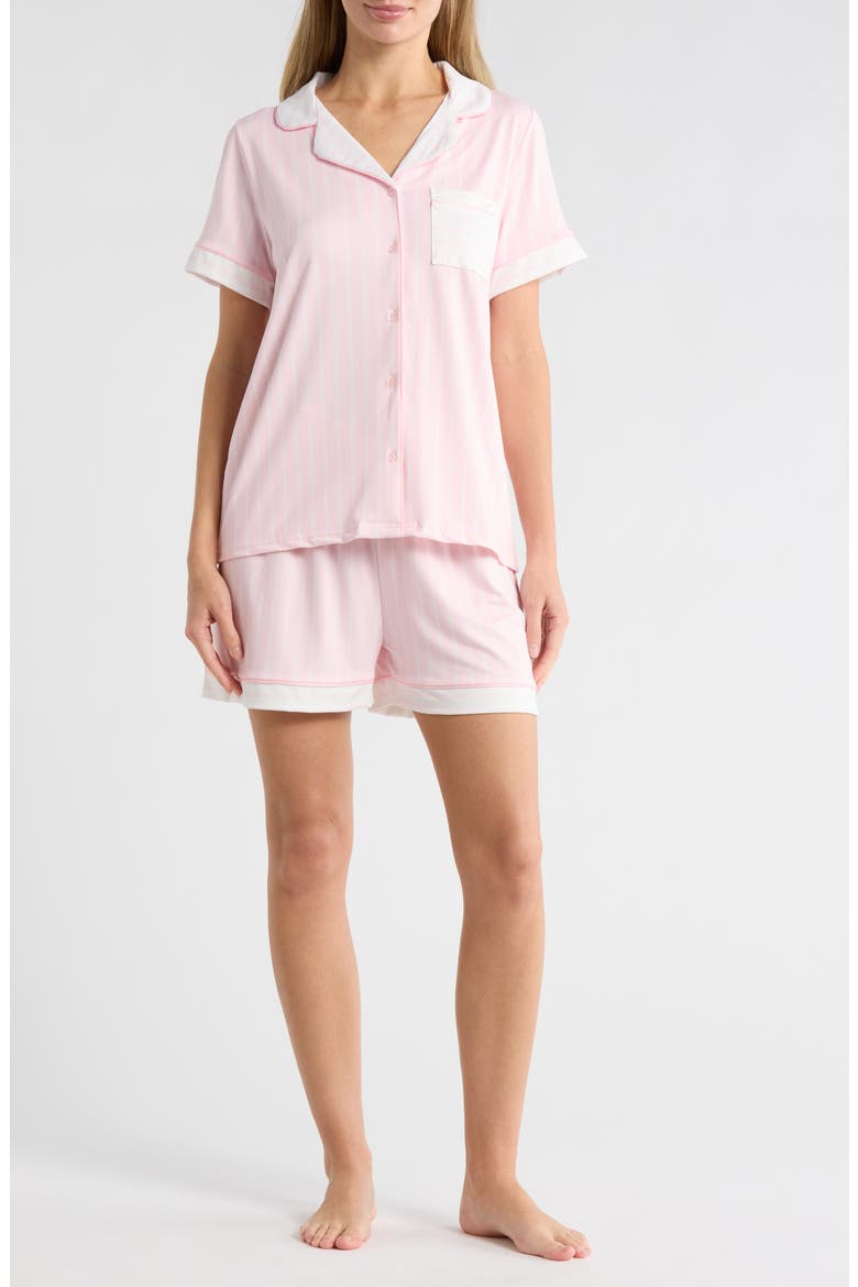 Stripe Short Pajamas, Main, color, ICY PINK/WHITE