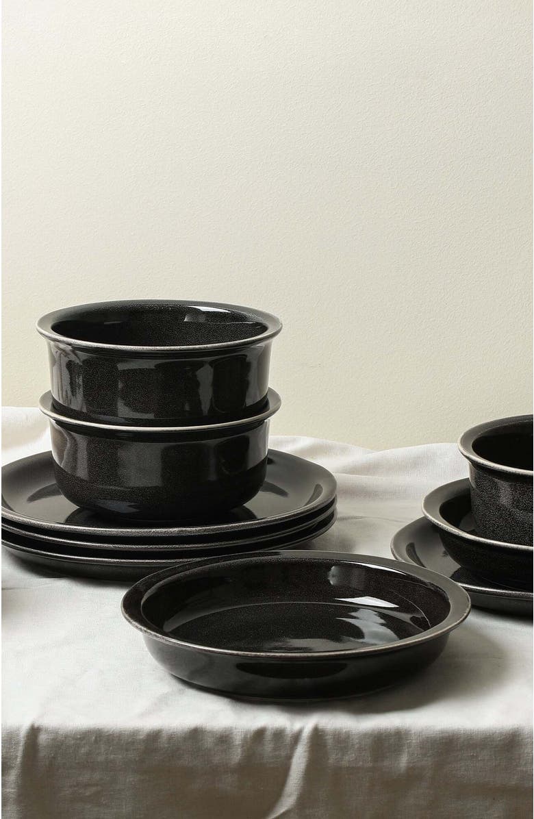 Stone Lain Slate Stoneware 12-Piece Dinnerware Set, Alternate, color, Black