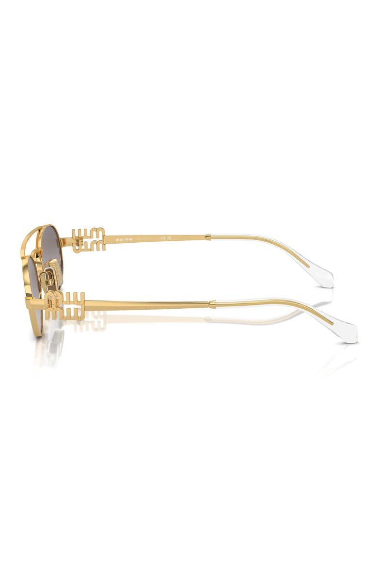53mm Oval Sunglasses, Alternate, color, GOLD / BLUE MIRROR SILVER