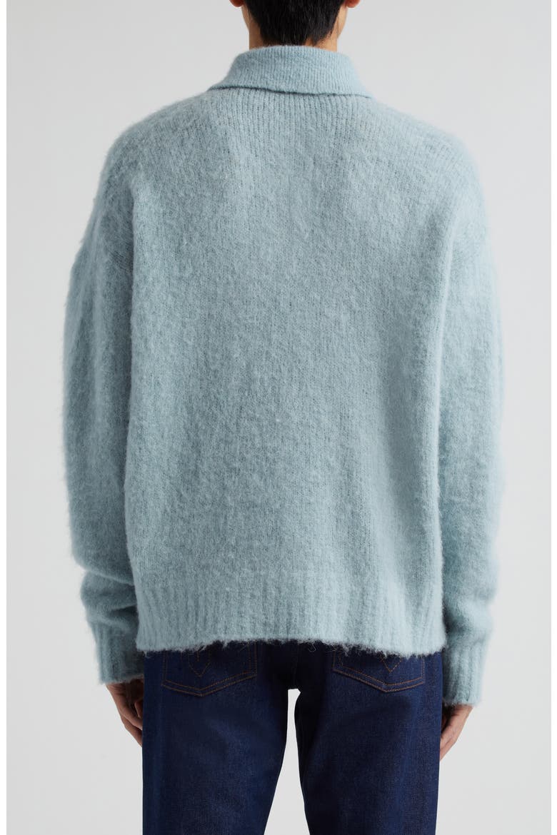 Alpaca & Wool Blend Polo Sweater, Alternate, color, AQUAMARINE