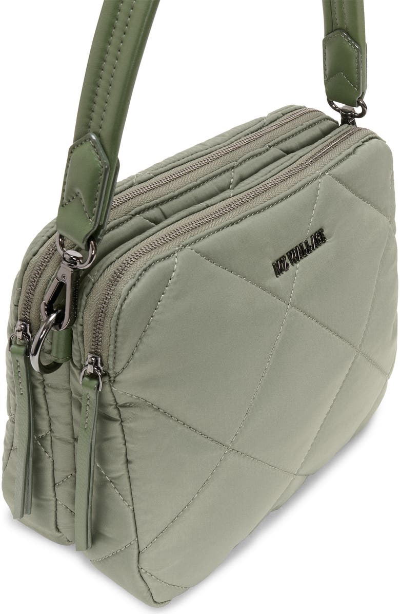 MZ Wallace Madison Quilted Nylon Crossbody Bag, Alternate, color, Agave Green