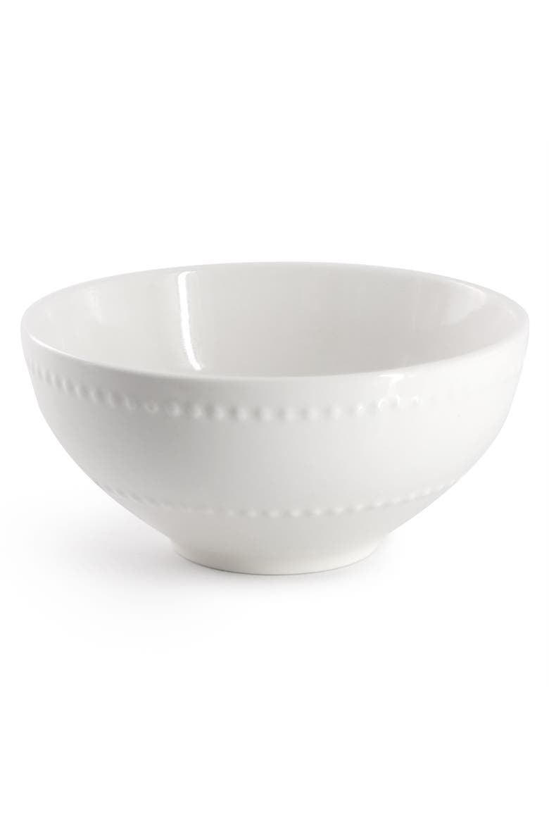 6 Piece Stoneware Cereal Bowl Set in White, Alternate, color, White