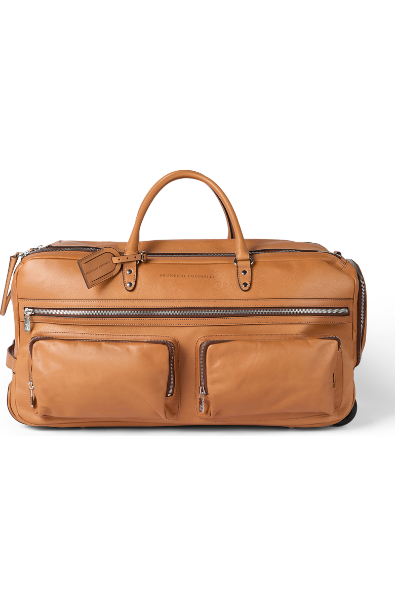 Brunello Cucinelli Cowhide trolley bag, Main, color, Cognac