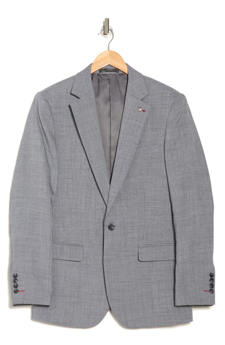 Tahari Slim Fit Sharkskin Blazer, Alternate, color, Grey