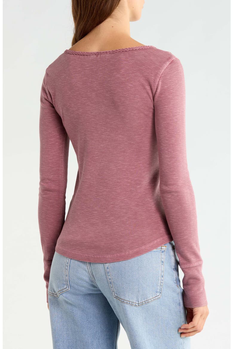 Lace Yoke Henley Top, Alternate, color, NOSTALGIA ROSE