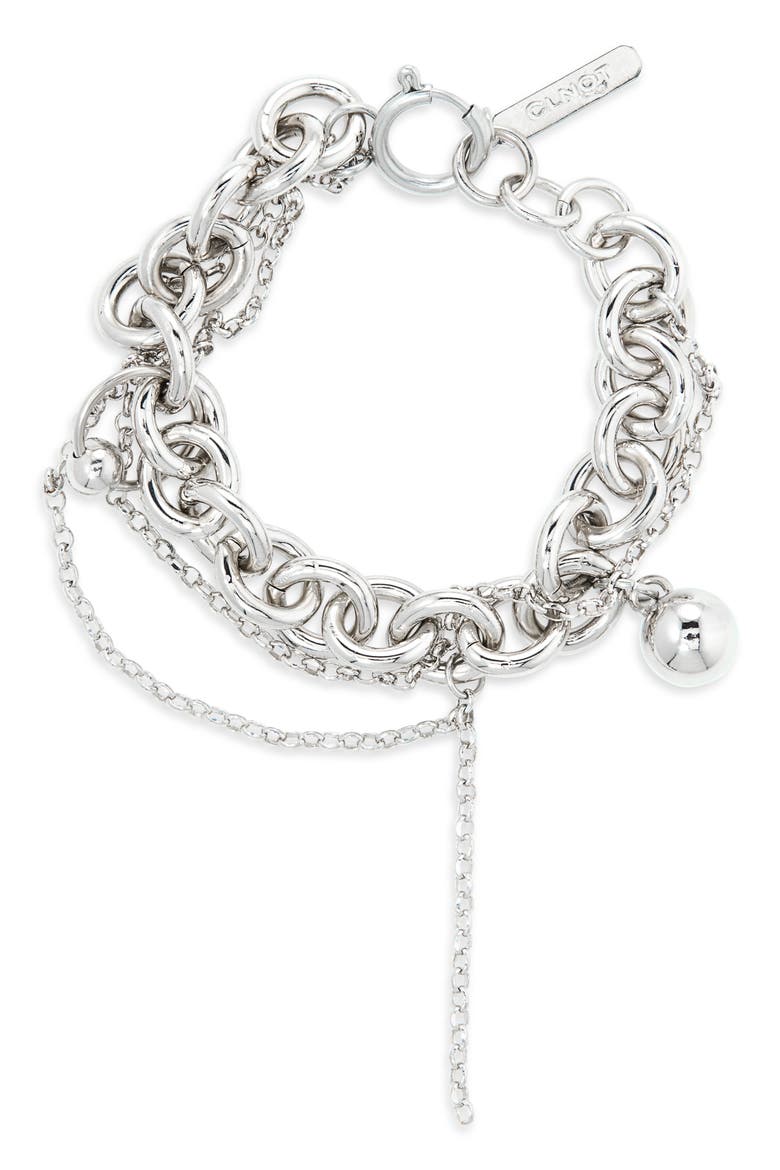 Lewis Mixed Chain Bracelet, Main, color, PALLADIUM