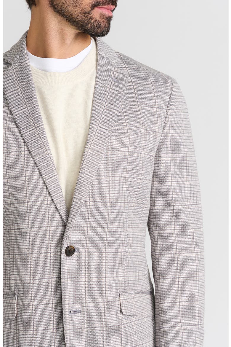 Windowpane Plaid Knit Sport Coat, Alternate, color, GREY