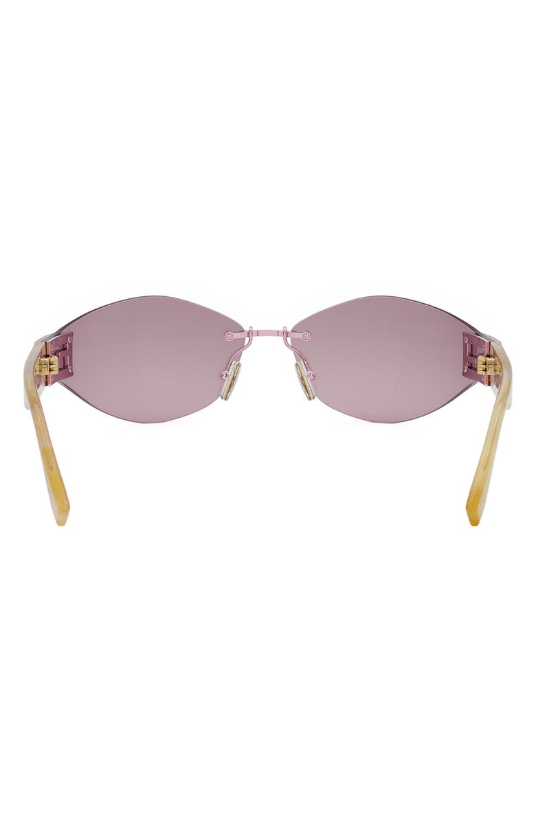 Fendi Baguette 74mm Oversize Geometric Sunglasses, Alternate, color, Pink / Other / Violet
