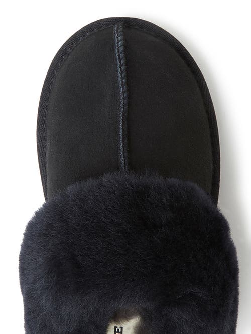 Dearfoams Fireside Sydney Genuine Shearling Scuff Slipper In Black