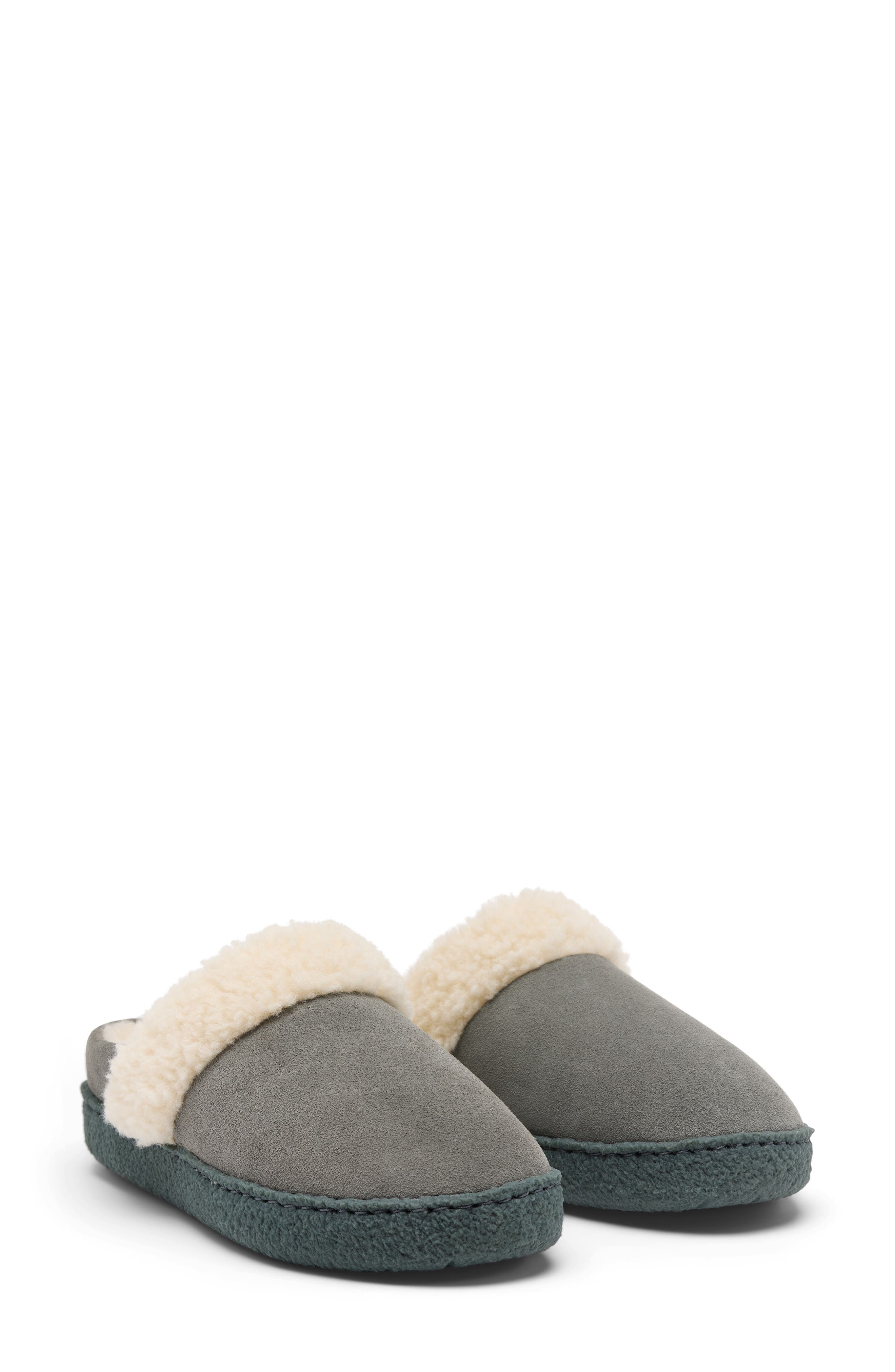 Nakiska III Faux Shearling Lined Slide Slipper, Alternate, color, QUARRY/ GRILL