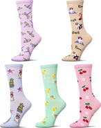MeMoi Assorted 5-Pack Crew Socks