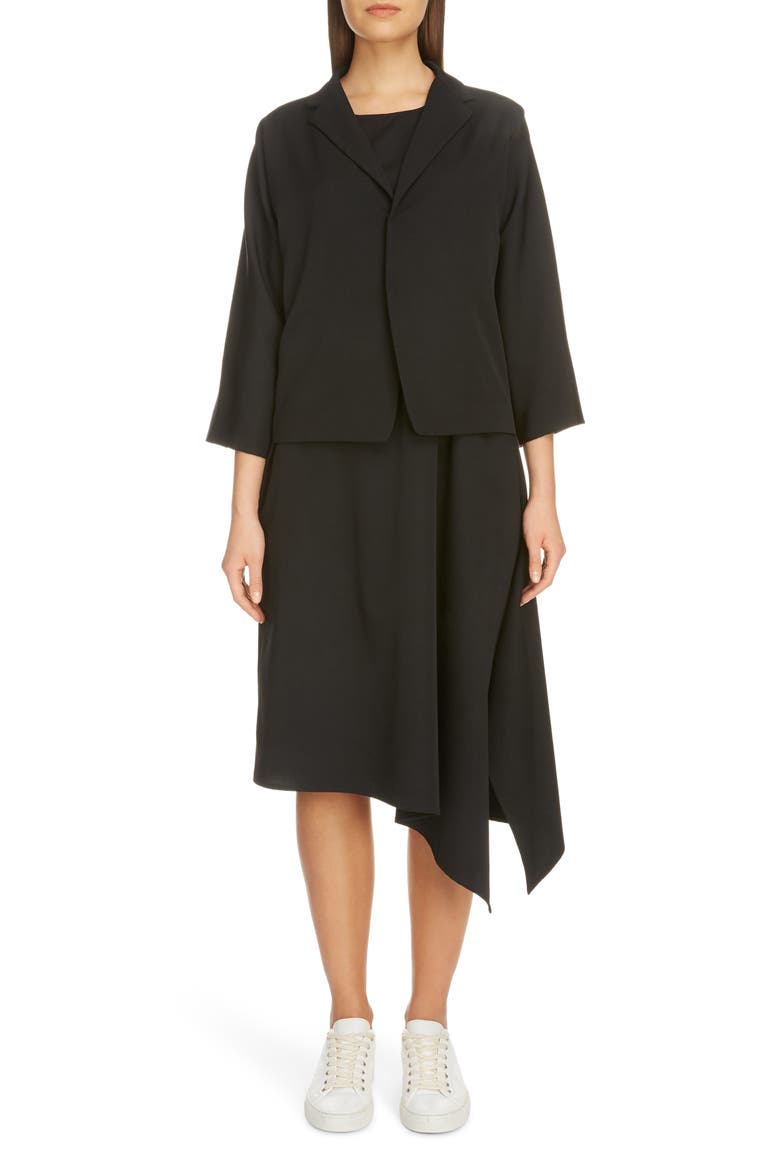 Wool Gabardine Jacket, Alternate, color, BLACK