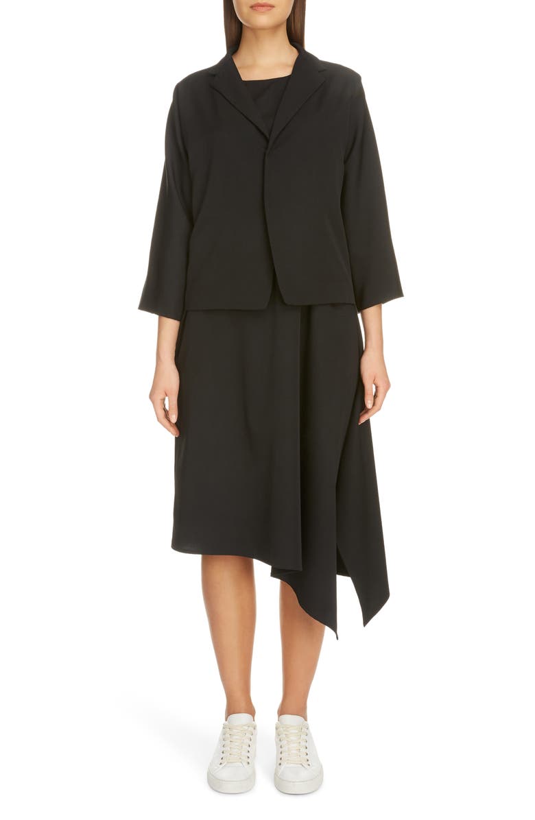 Y's by Yohji Yamamoto Wool Gabardine Jacket, Alternate, color, 