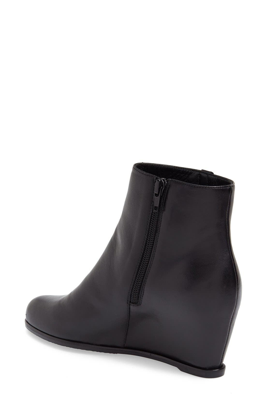 'Sidetrack' Wedge Bootie, Alternate, color, BLACK NAPPA