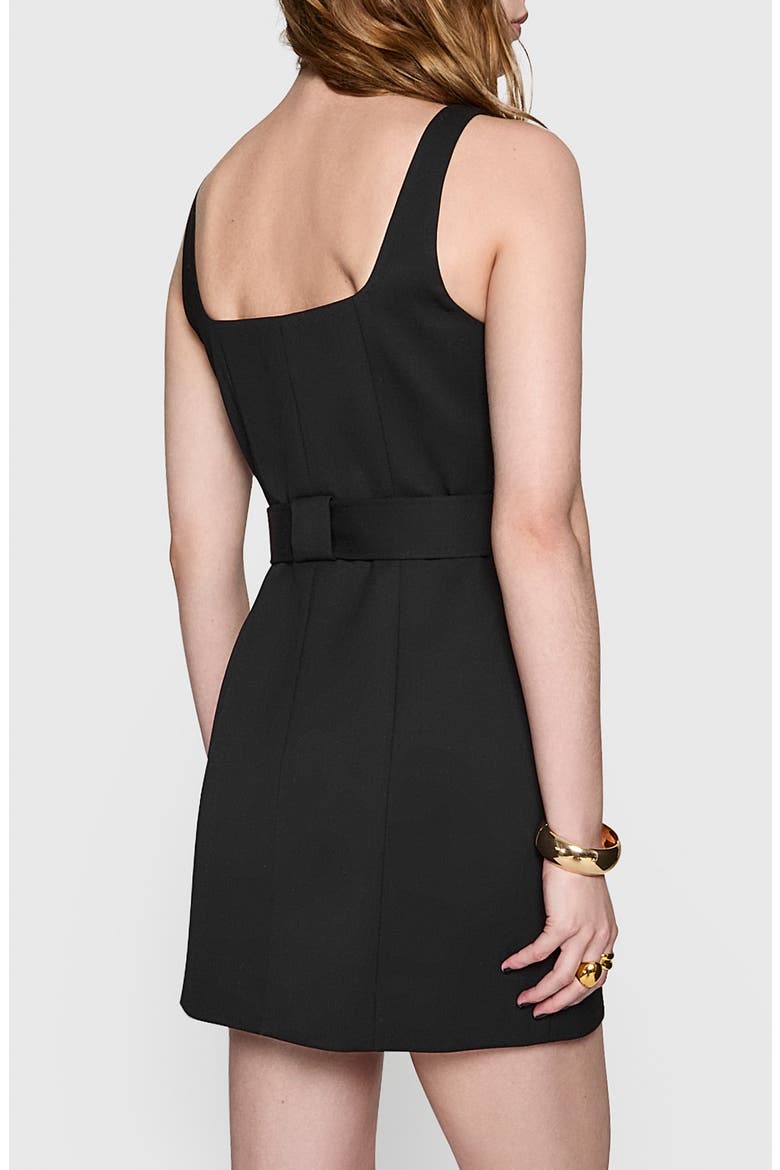 Fitted Wool Blend Utility Minidress, Alternate, color, TRUE BLACK