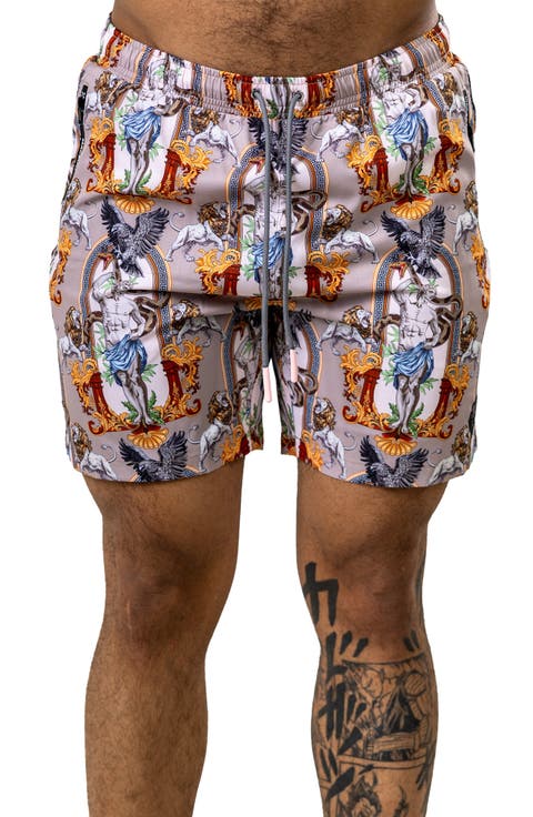 Swim Marthyr Print Swim Trunks