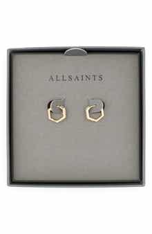 Mini Crystal Hexagonal Hoop Earrings