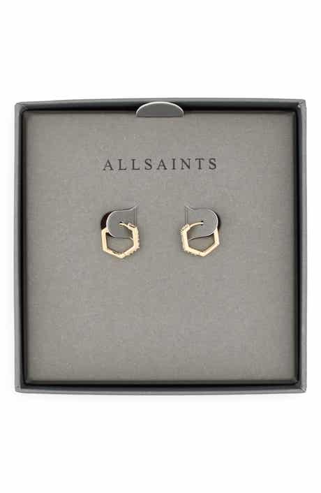 Mini Crystal Hexagonal Hoop Earrings