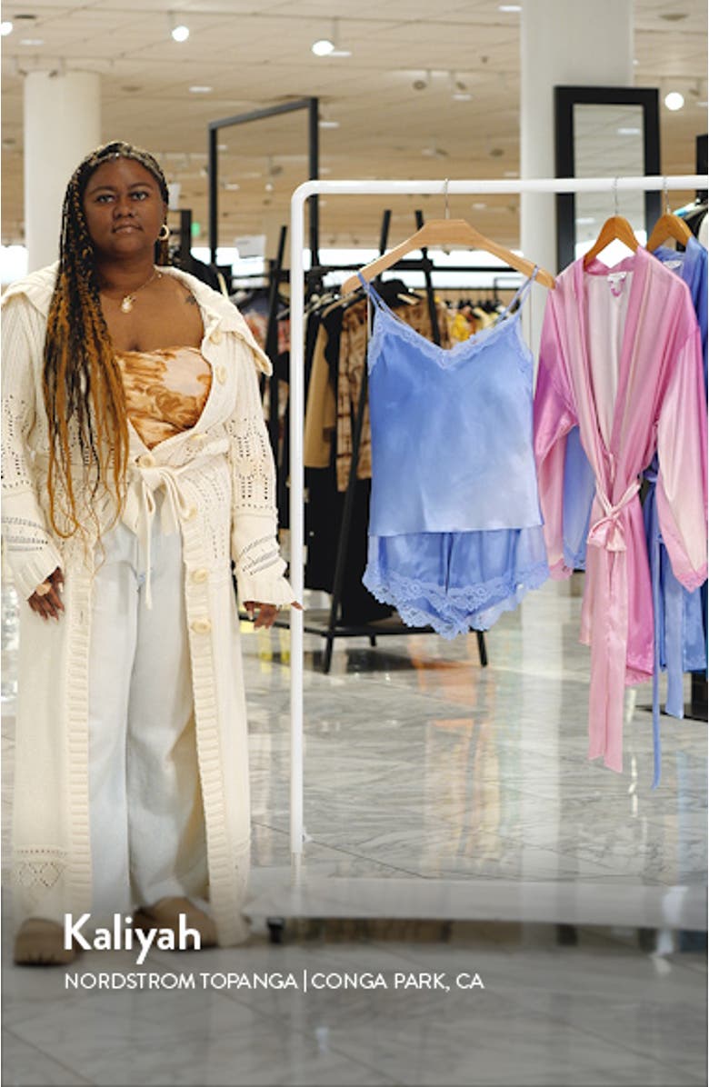 Madelyn Lace Trim Satin Short Pajamas, sales video thumbnail