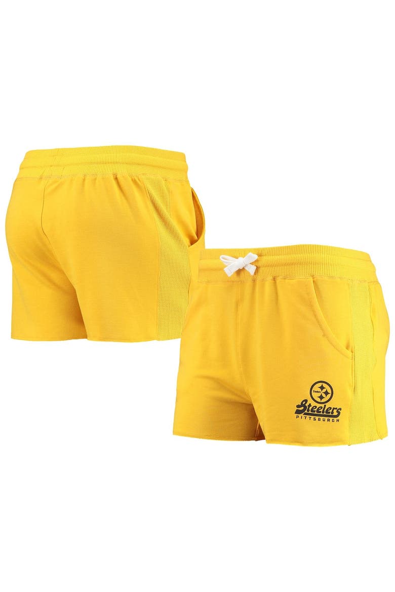 Women's Junk Food Gold Pittsburgh Steelers Tri-Blend Shorts, Alternate, color, Gold