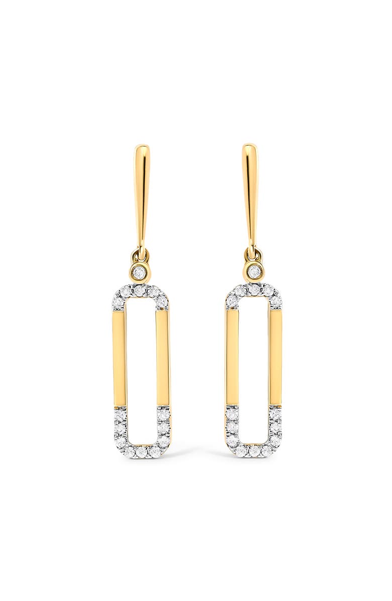 Haus of Brilliance 14K Yellow Gold 1/5 Cttw Diamond Paper Clip Dangle Earrings, Main, color, Yellow Gold